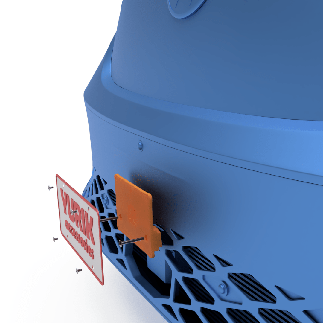 No - Drill License Plate Mounting Kit for Volkswagen ID BUZZ - Easy Install - YURIK Accessories