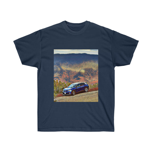 Descent form Mt Washington in VW ID.4 unisex cotton T-Shirt